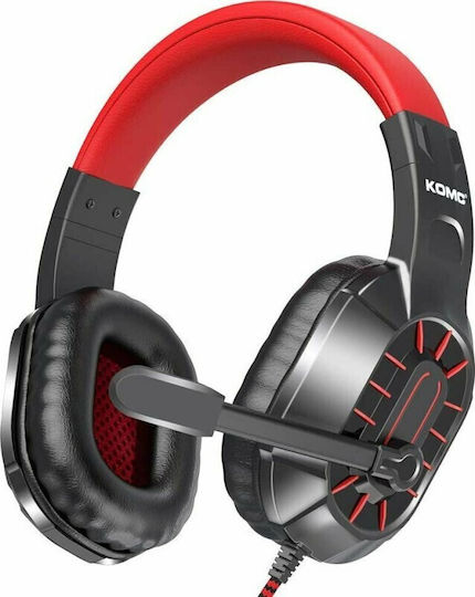 Komc M202 Over Ear Gaming Headset with Connection 3.5mm Red