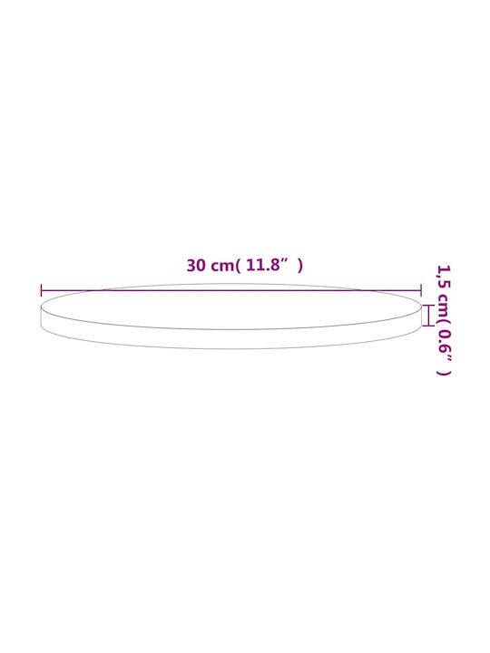 vidaXL Rund Tischoberfläche aus Massivholz Beech 30x30x1.5cm 355906 1Stück