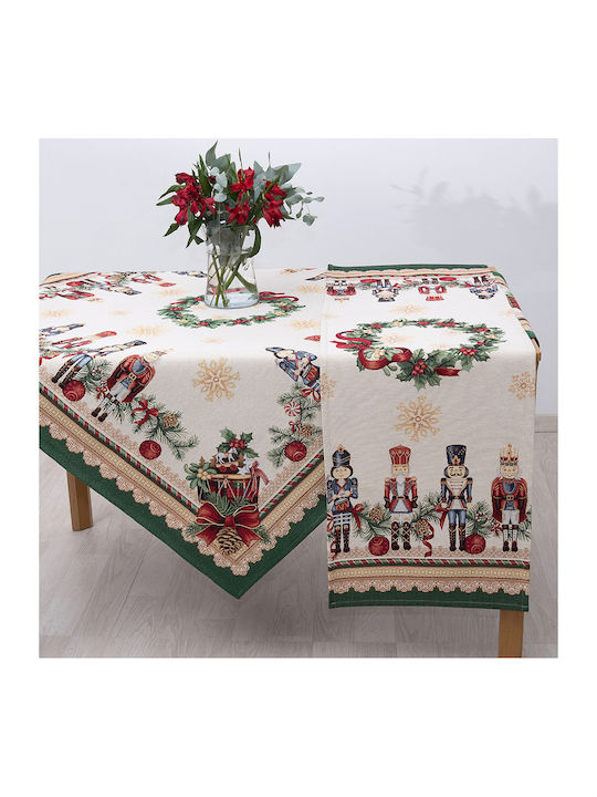 Dimeco Christmas Tablecloth Fabric Green L180xW140cm.