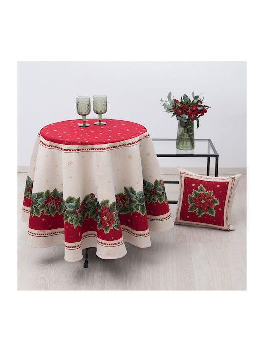 Dimeco Christmas Tablecloth Fabric Red L220xW140cm.