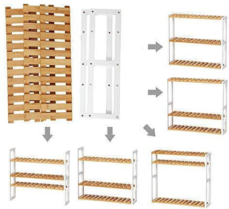 Songmics An der Wand montiert Badezimmerregal Bamboo 60x15x54cm