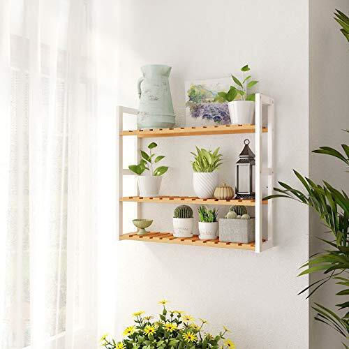 Songmics An der Wand montiert Badezimmerregal Bamboo 60x15x54cm