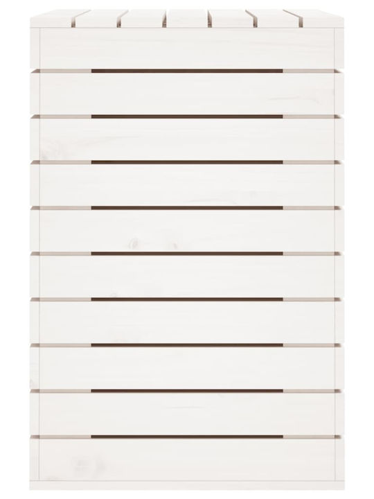 vidaXL Holz-Wäschekorb mit Deckel 88,5x44x66cm Weiß