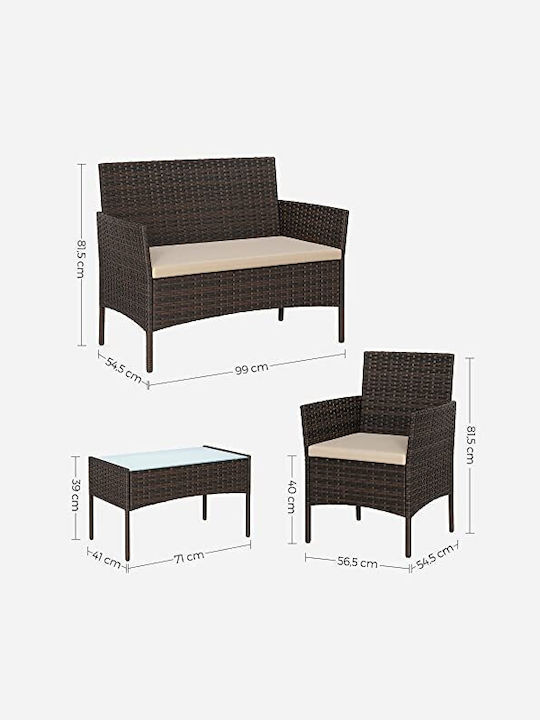Garden & Outdoor Furniture Sets Living Room Set 4 Pieces Songmics