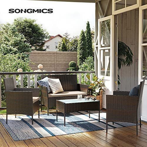 Garten- und Outdoor-Möbelsets Typsatz Wohnzimmer 4 Stück Songmics