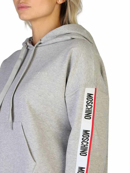 Moschino Women's Long Hooded Sweatshirt Gray