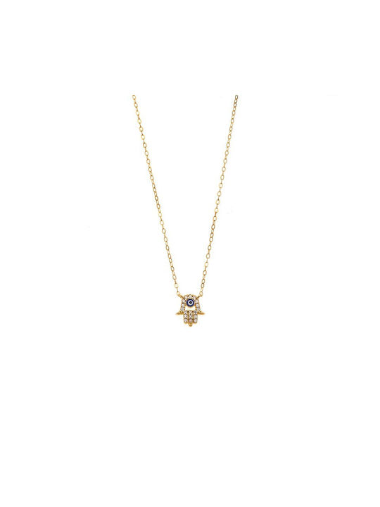 Senza Necklace Eye from Gold Plated Silver with Zircon