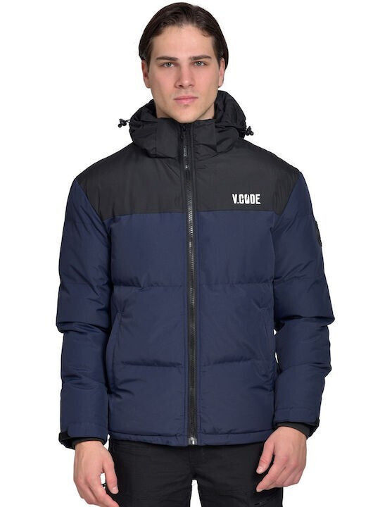 Vcode Herren Winter Jacke Lässig Navy-Black