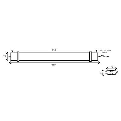 Aca Outdoor Lighting Batten 30W