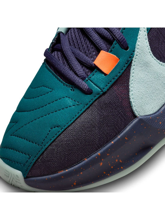 Giannis Freak 5 Χαμηλά Μπασκετικά Παπούτσια Geode Teal / Purple Ink / Total Orange / Jade Ice
