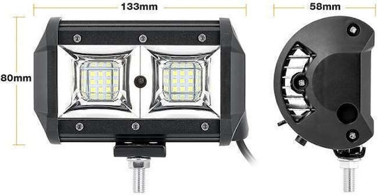Ορθογώνιος Προβολέας Αυτοκινήτου LED Mitsubishi Pick-up 54W 13.3cm με Λευκό Φωτισμό 1τμχ