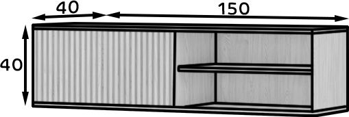 Έπιπλο Τηλεόρασης Natsi Καφέ Μ150xΠ40xΥ40cm