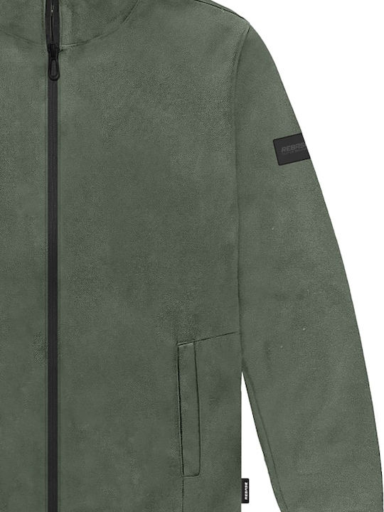 Rebase Herren Sweatshirt Jacke mit Kapuze Dusty Green.