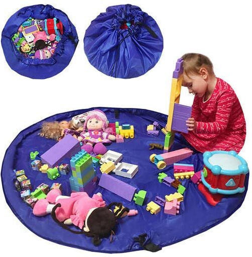 Kruzzel Kinder Spielmatte Faltbar aus Stoff Blau 150cm 1Stück