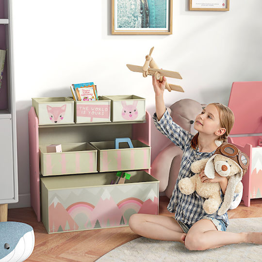 Zonekiz Toy Storage System made of Fabric Pink 63x30x66cm 1pcs