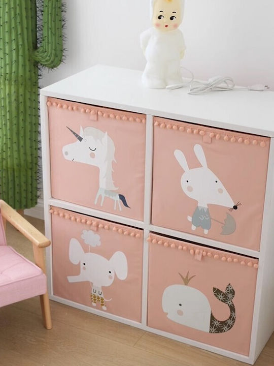 ecarla Children's Storage Box Boho Pink Elephant Pink 1pcs