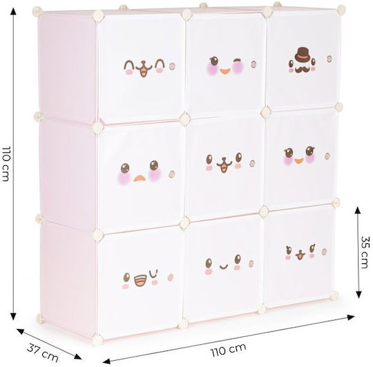 Modernhome Spielzeug Aufbewahrungssystem Modular Rosa 110x37x110cm 1Stück