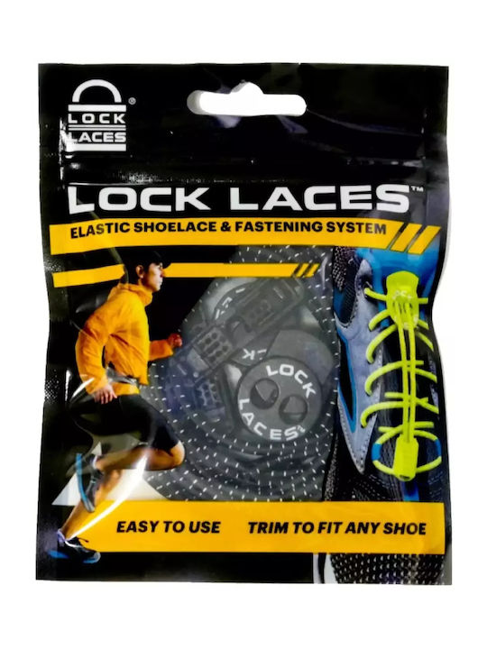 Lock Laces Series Robert Killian Κορδόνια Παπουτσιών Ελαστικά Μαύρα 2τμχ 122cm