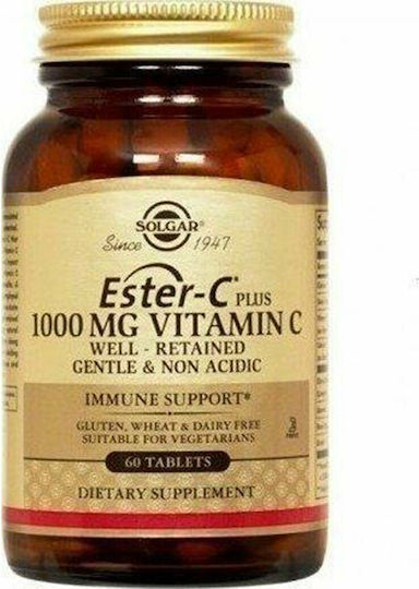 Solgar Ester-C Plus Vitamin for Immune System Boost, the Skin & Antioxidant Action 1000mg 60 Tablets