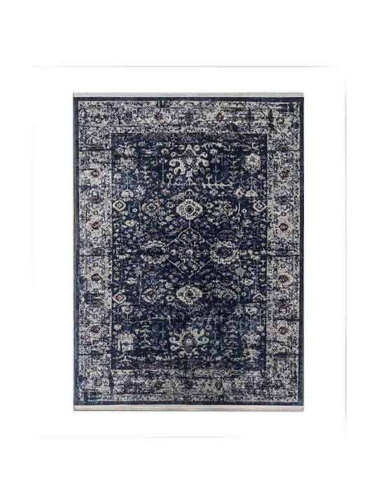 Rug Fireplace Rectangular Blue