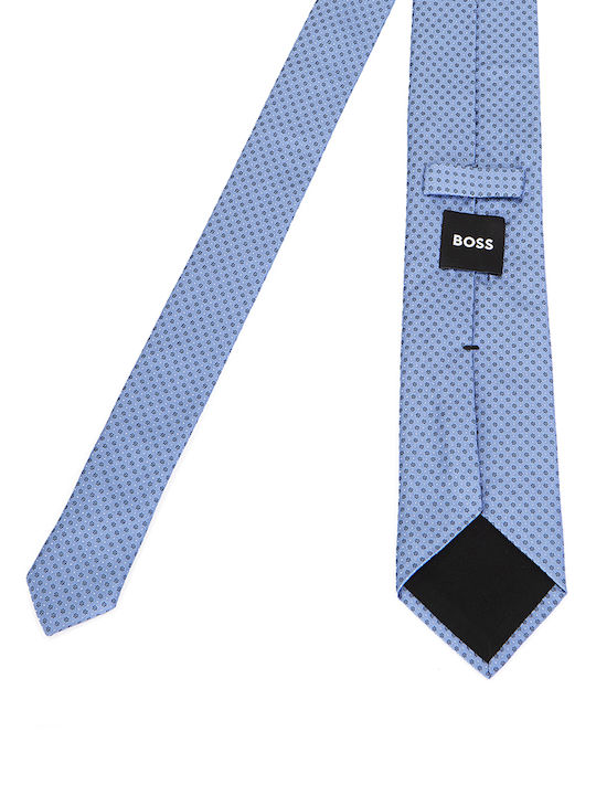 Hugo Boss Men's Tie Silk Printed in Light Blue Color