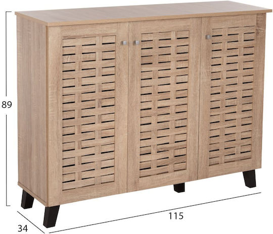 Prody Wooden Shoe Organizer Sonoma 115x34x89cm