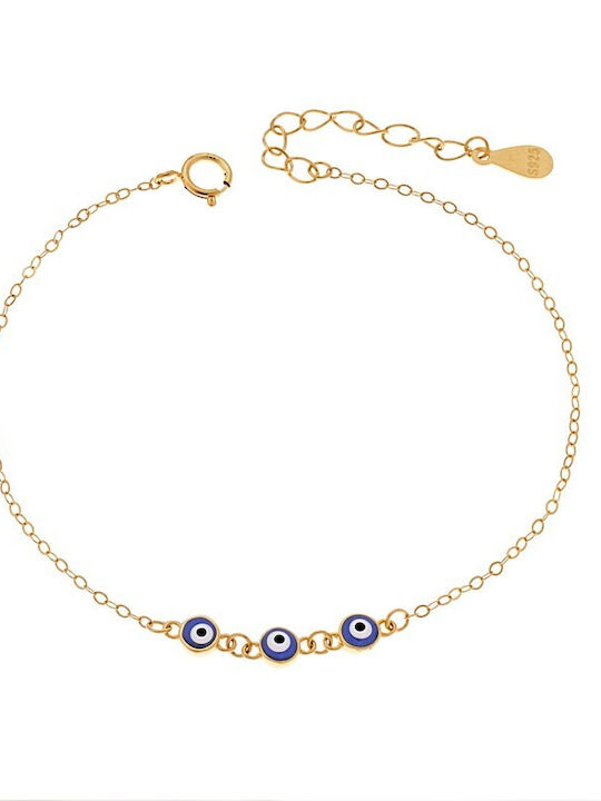 Senza Bracelet with design Eye made of Silver Gold Plated