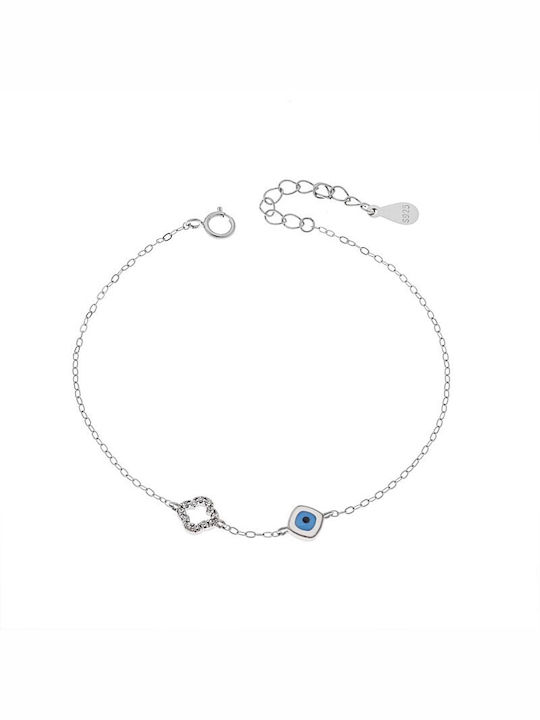 Senza Bracelet with design Eye made of Silver with Zircon