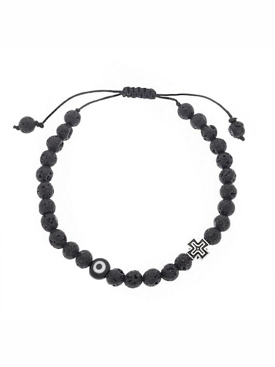 Senza Bracelet made of Cord with Lava Stones