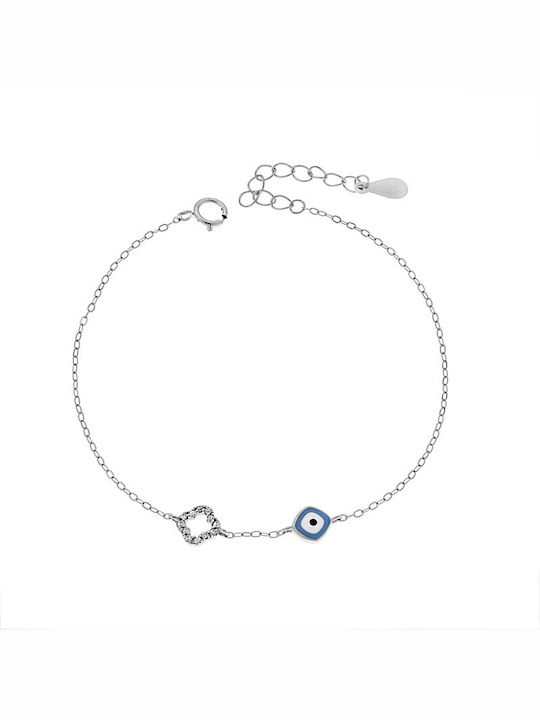 Senza Bracelet with design Eye made of Silver with Zircon