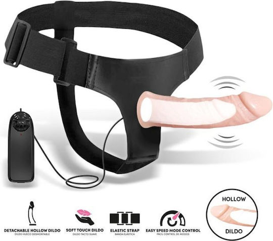 Control Harness με Dildo και Δόνηση στο χρώμα του δέρματος