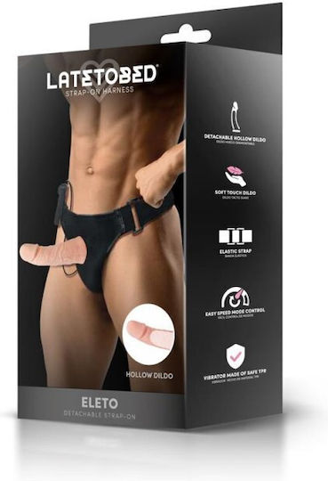 Control Harnașament cu Dildo 15cm și Vibrație în Culoare Flesh