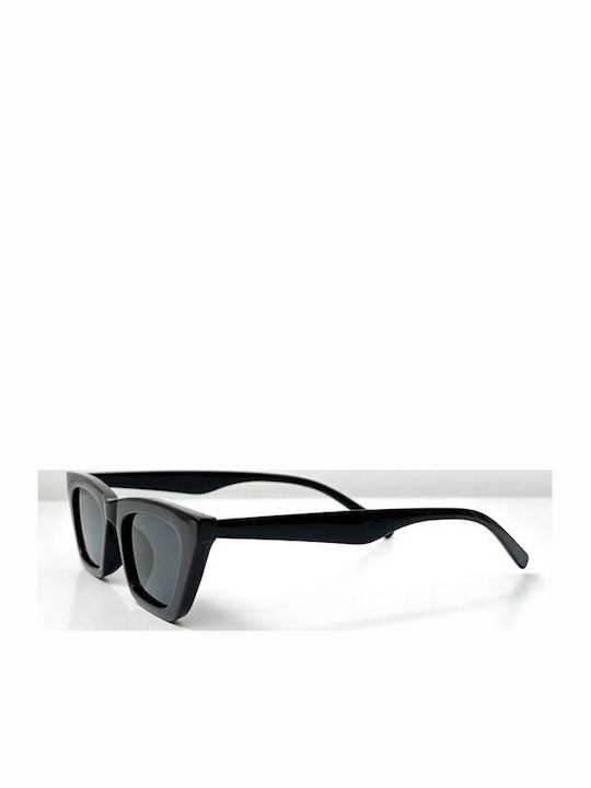 Looks Style Eyewear Γυναικεία Γυαλιά Ηλίου με Μαύρο Μεταλλικό Σκελετό και Μαύρο Φακό 74AEK-08181