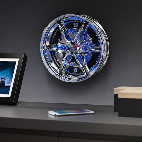 The Source Metallic Blue Wall Clock Ø27cm