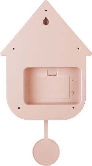 Karlsson Wall Clock Plastic With Pendulum Pink 21.5x41cm