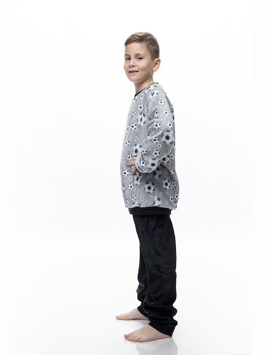 Galaxy Kids Pyjamas Winter Fleece Grey-Black