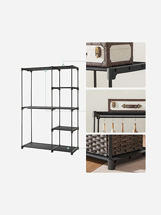 Songmics Κρεμάστρα Δαπέδου από Μέταλλο Μαύρη 112x43x165cm