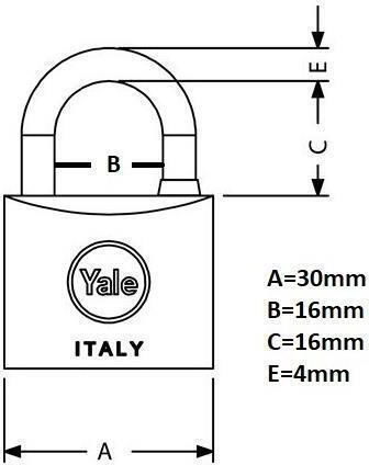 Yale Ορειχάλκινο Λουκέτο Πέταλο με Κλειδί 30mm