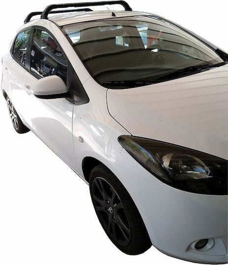 Hermes Μπάρες Οροφής Ατσάλινες για Mazda 2 (Σετ με πόδια) Μαύρες