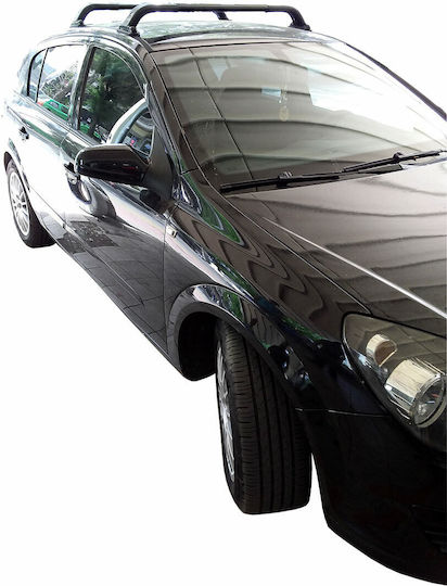 Hermes Aluminum Car Roof Bars for Opel Astra 2004-2010 Set with Roof Rack Legs Black