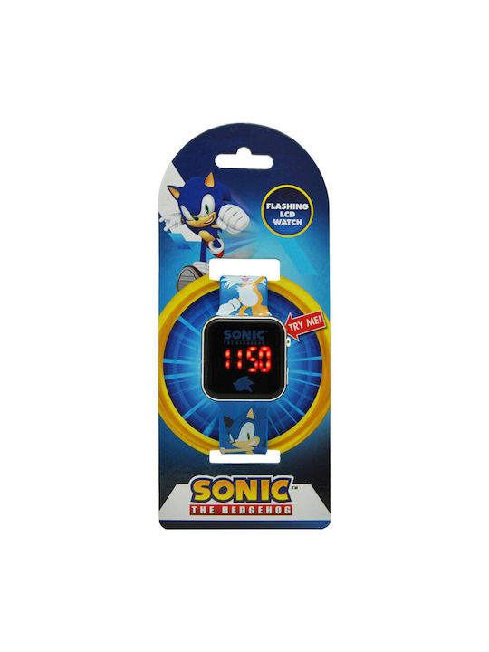 Kids Licensing Sonic The Hedgehog Kinder Digitaluhr mit Kautschuk/Plastik Armband Blau 86906