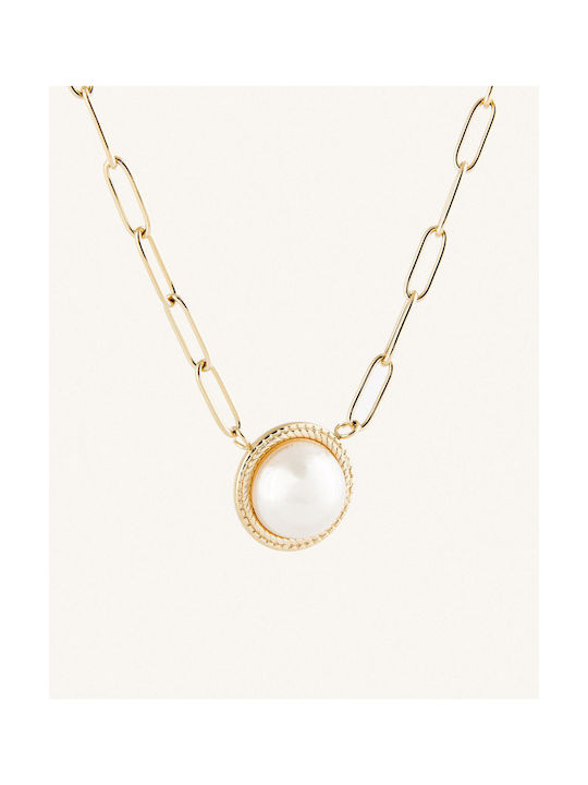 StanStefan Necklace from Gold Plated Steel with Pearls