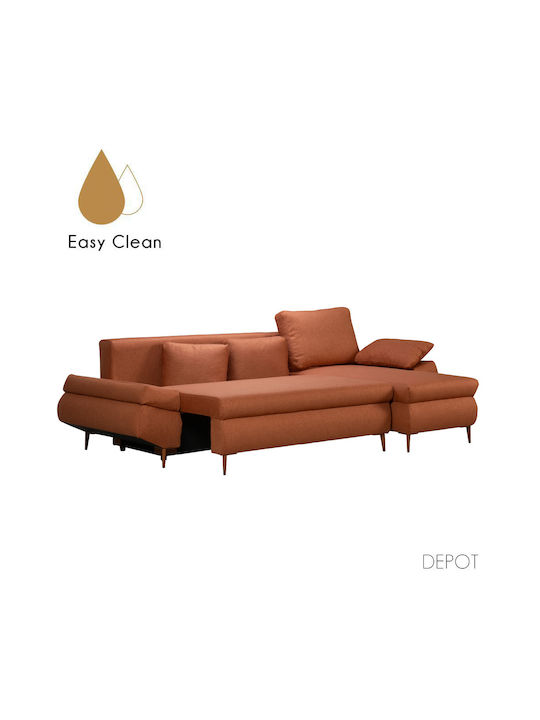 Jacob Ecke Sofa Bett mit Rechte Ecke Orange 264x154x84,7cm