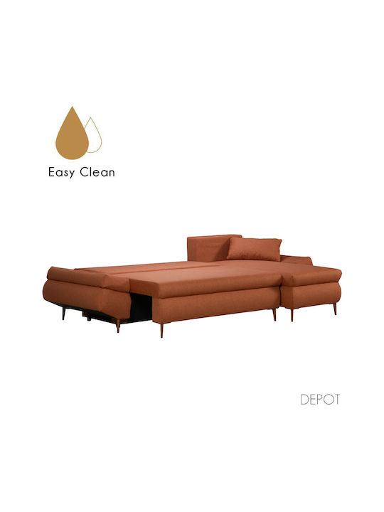 Jacob Ecke Sofa Bett mit Rechte Ecke Orange 264x154x84,7cm