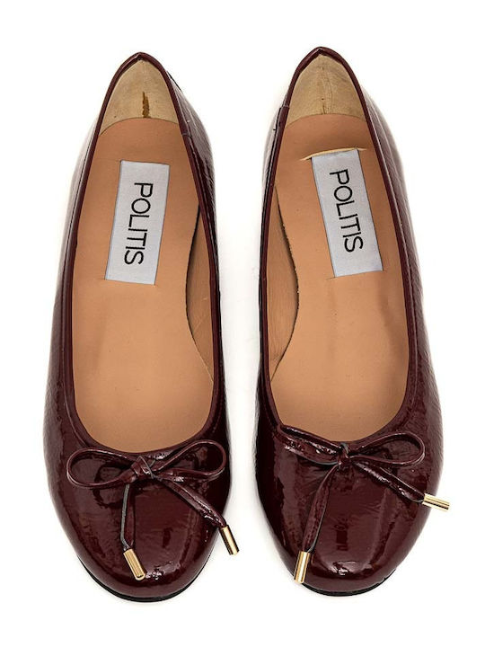 Anatomic Patent Leather Ballerinas Burgundy