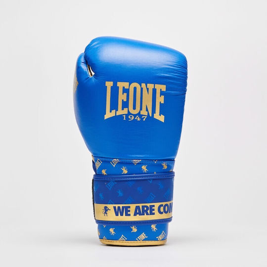 Leone 1947 Boxhandschuhe Leder für Kampf Blau