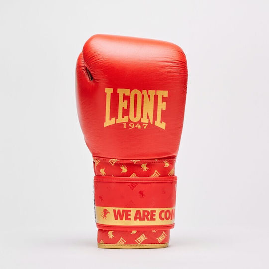 Leone 1947 Boxhandschuhe Leder für Kampf Rot