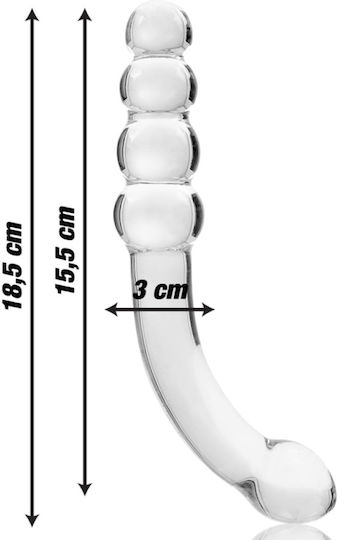 Ibiza Γυάλινο Dildo Διάφανο 18.5cm
