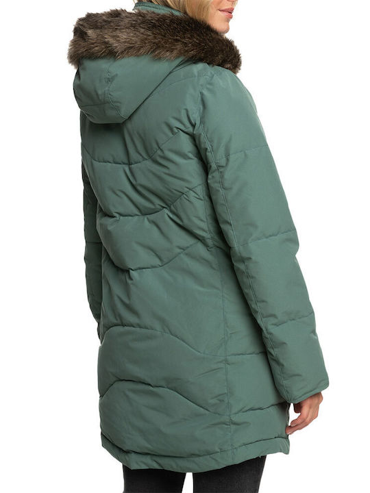 Roxy Long Jachetă de femei Puffer Green
