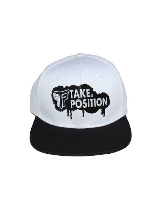 Takeposition Logo Jockey με Ίσιο Γείσο Λευκό/Μαύρο